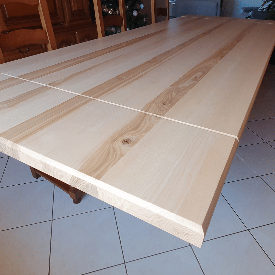 rallonge de table frêne olivier sur-mesure