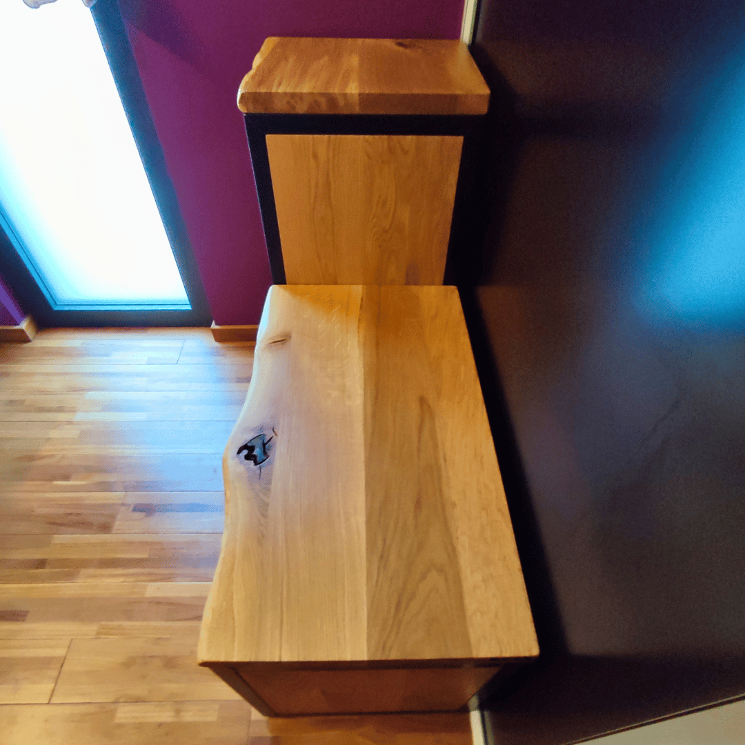 Meuble rangement salle de bain avec assise