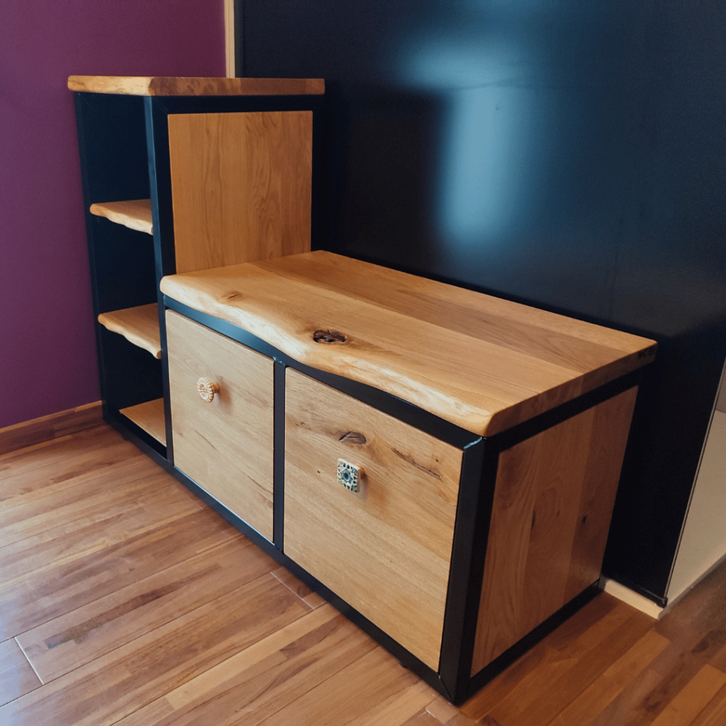 Salle de bain &eacute;l&eacute;gante &ndash; Meuble sur-mesure bois massif