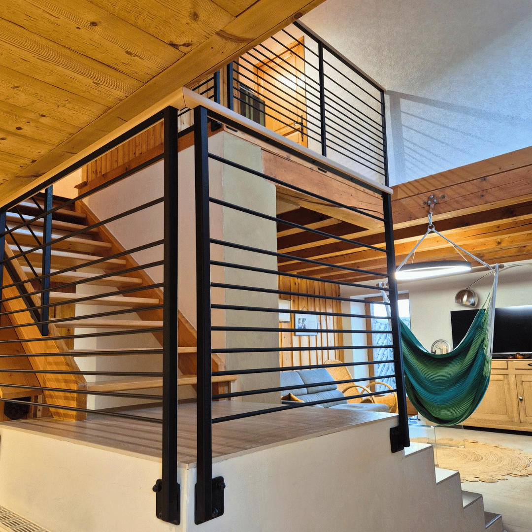 Rampe d'escalier fabriquée sur-mesure près de Pontarlier.