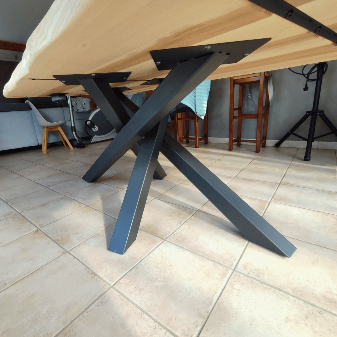 Pied de table mikado metal